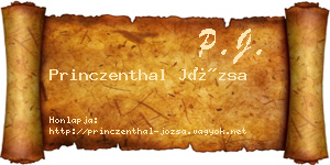 Princzenthal Józsa névjegykártya